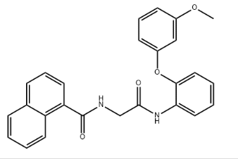 英文名称：1-Naphthalenecarboxamide,N-[2-[[2-(3-methoxyphenoxy)phenChemicalbookyl]amino]-2-oxoethyl]-CAS：2089314-64-5纯度：97%+包装信息：1g;10g;100g;1kg